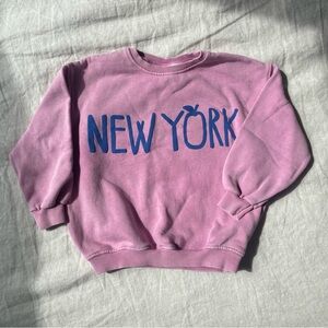 ZARA Kids - Pink, Cotton “New York” Sweatshirt - SZ: 5-6 / Never Worn!